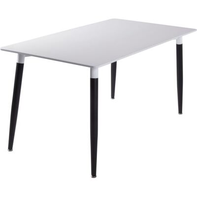 Scandi Room Mødebord 140x80 Cm, Hvidt M/ Sort Metal Stel Scandi Room Mødebord 140x80 Cm, Hvidt M/ Sort Metal Stel