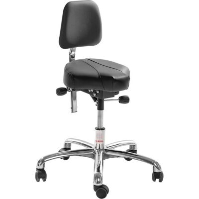Global Gamma Sadelstol, Sort, Kunstlæder, 60-79cm, Ryglæn Global Gamma Sadelstol, Sort, Kunstlæder, 60-79cm, Ryglæn