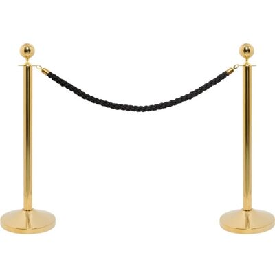 Securit Afspærringssæt Lux M/ Sort Reb - Startsæt, Guld Securit Afspærringssæt Lux M/ Sort Reb - Startsæt, Guld