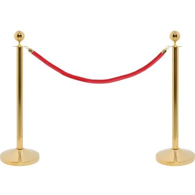Securit Afspærringssæt Lux M/ Rødt Reb - Startsæt, Guld Securit Afspærringssæt Lux M/ Rødt Reb - Startsæt, Guld