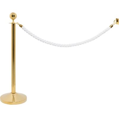 Securit Afspærringssæt Lux M/ Hvidt Reb - Vægsæt, Guld Securit Afspærringssæt Lux M/ Hvidt Reb - Vægsæt, Guld