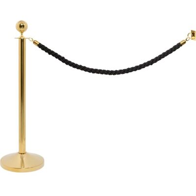 Securit Afspærringssæt Lux M/ Sort Reb - Vægsæt, Guld Securit Afspærringssæt Lux M/ Sort Reb - Vægsæt, Guld