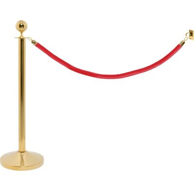 Securit Afspærringssæt Lux M/ Rødt Reb - Vægsæt, Guld Securit Afspærringssæt Lux M/ Rødt Reb - Vægsæt, Guld