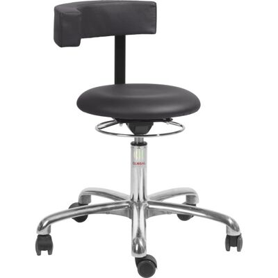 Global Saturn Stol, Sort, Kunstlæder, 45-58 Cm, Alu Global Saturn Stol, Sort, Kunstlæder, 45-58 Cm, Alu