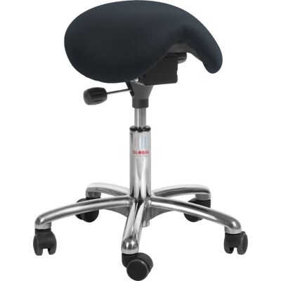 Global Mini Sadelstol, Sort, Stof, 51-64 Cm, Alu Global Mini Sadelstol, Sort, Stof, 51-64 Cm, Alu