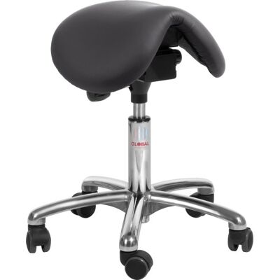 Global Dalton Sadelstol, Sort, Kunstlæder, 51-64 Cm, Alu Global Dalton Sadelstol, Sort, Kunstlæder, 51-64 Cm, Alu