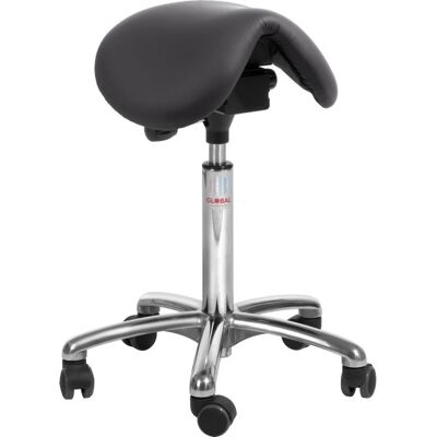 Global Dalton Sadelstol, Sort, Kunstlæder, 60-79 Cm, Alu Global Dalton Sadelstol, Sort, Kunstlæder, 60-79 Cm, Alu