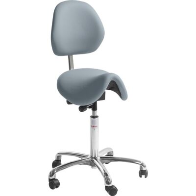 Global Dalton Sadelstol, Lyseblå, K.Læder, 60-79cm,Ryglæn Global Dalton Sadelstol, Lyseblå, K.Læder, 60-79cm,Ryglæn