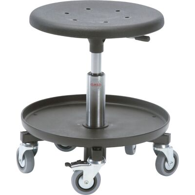 Global Montørstol, Sort, Pu Sæde, 33-40 Cm, Værktøjsbakke Global Montørstol, Sort, Pu Sæde, 33-40 Cm, Værktøjsbakke
