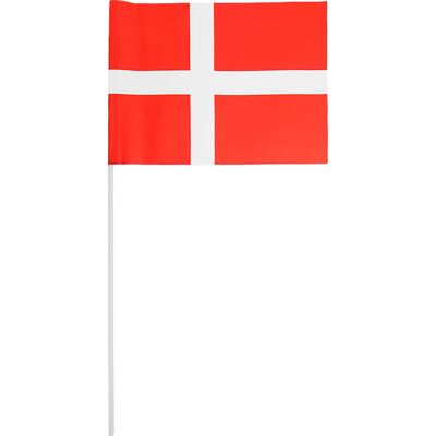 No-Name Papirflag På Plastpind, Dannebrog, H40 Cm, 10 Stk. No-Name Papirflag På Plastpind, Dannebrog, H40 Cm, 10 Stk.