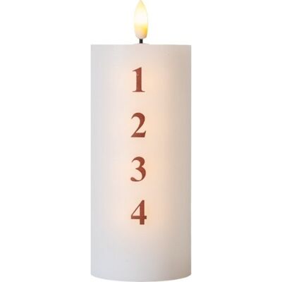 Sirius Sille Adventslys, Led, H15 Cm, Hvid/rød Sirius Sille Adventslys, Led, H15 Cm, Hvid/rød