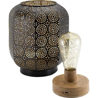 Securit® Led Bordlampe Marrakech, Sort/gylden Securit® Led Bordlampe Marrakech, Sort/gylden