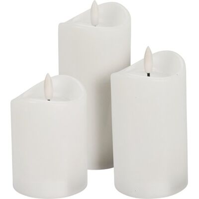 Koopman Led-Stearinlyssæt, Hvid, 3 Stk. Koopman Led-Stearinlyssæt, Hvid, 3 Stk.
