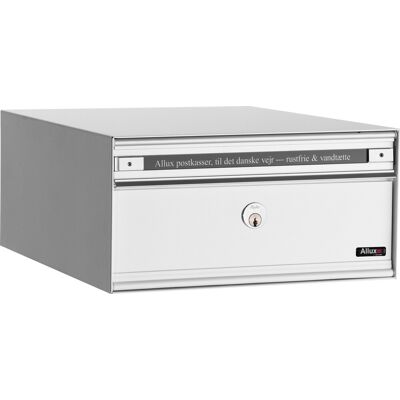 Allux Pc1 Systempostkasse, Hvid Stål, Front Allux Pc1 Systempostkasse, Hvid Stål, Front