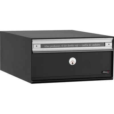 Allux Pc1 Systempostkasse, Sort Stål, Front Allux Pc1 Systempostkasse, Sort Stål, Front