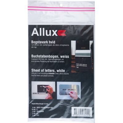 Allux Bogstaver 13 Mm, Hvid, 204 Stk. Allux Bogstaver 13 Mm, Hvid, 204 Stk.