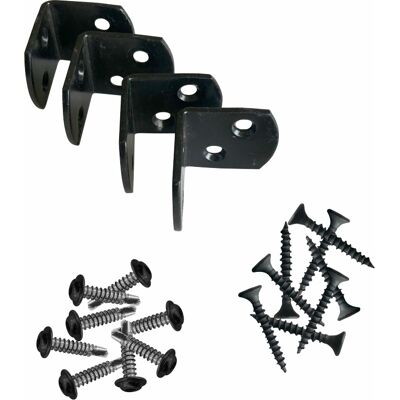 Plus L-Beslag Til Træ- Og Stålhegn, Sort, 4 Stk. Plus L-Beslag Til Træ- Og Stålhegn, Sort, 4 Stk.
