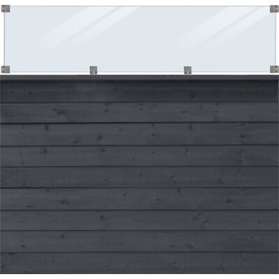 Plus Klink Profilhegn, Glas 44,6, Sort, 174x163cm Plus Klink Profilhegn, Glas 44,6, Sort, 174x163cm