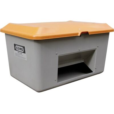 CEMO Salt-/sandbeholder 400 L, Bundåbning, Grå/orange CEMO Salt-/sandbeholder 400 L, Bundåbning, Grå/orange