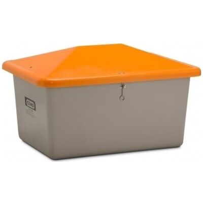 CEMO Salt-/sandbeholder, Tough, 550 L, Grå/orange CEMO Salt-/sandbeholder, Tough, 550 L, Grå/orange