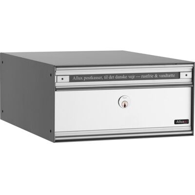 Allux Pc1 Systempostkasse, Alugrå Stål, Front Allux Pc1 Systempostkasse, Alugrå Stål, Front