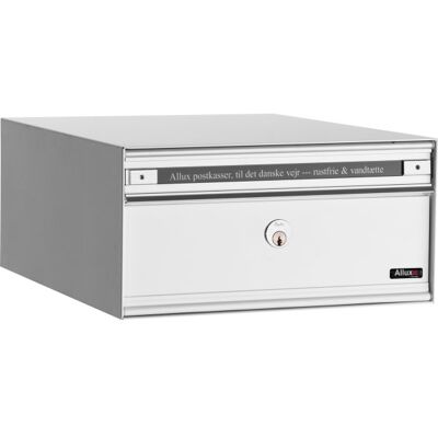 Allux Pc1 Systempostkasse, Hvid Stål, Front Allux Pc1 Systempostkasse, Hvid Stål, Front