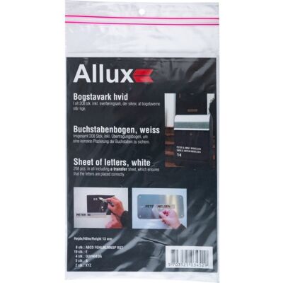 Allux Bogstaver 13 Mm, Hvid, 204 Stk. Allux Bogstaver 13 Mm, Hvid, 204 Stk.