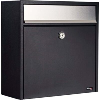 Allux 250 Postkasse, Sort M. Rustfri Klap Allux 250 Postkasse, Sort M. Rustfri Klap
