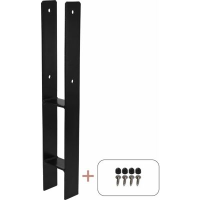 Plus H-Stolpefod 60 Cm, Til 9x9 Cm. Stolper, Sort Plus H-Stolpefod 60 Cm, Til 9x9 Cm. Stolper, Sort