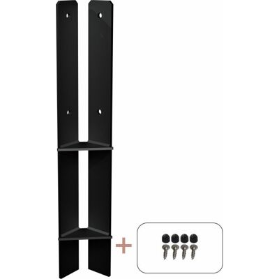 Plus Hjørne Stolpefod 60 Cm, Til 9x9 Stolper, Sort Plus Hjørne Stolpefod 60 Cm, Til 9x9 Stolper, Sort