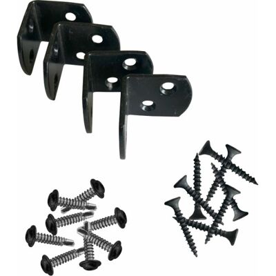 Plus L-Beslag Til Træ- Og Stålhegn, Sort, 4 Stk. Plus L-Beslag Til Træ- Og Stålhegn, Sort, 4 Stk.