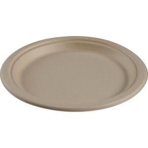 No-Name Engangstallerken   Bagasse   Natur  23 Cm   50 Stk