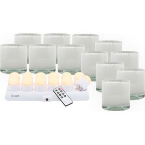 Securit® Ayla Hvid Glasstage M/hvid Led, 12 Stk Securit® Ayla Hvid Glasstage M/hvid Led, 12 Stk