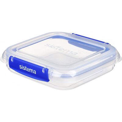 Sistema Klip It+ Square Opbevaringsboks, 520ml Sistema Klip It+ Square Opbevaringsboks, 520ml