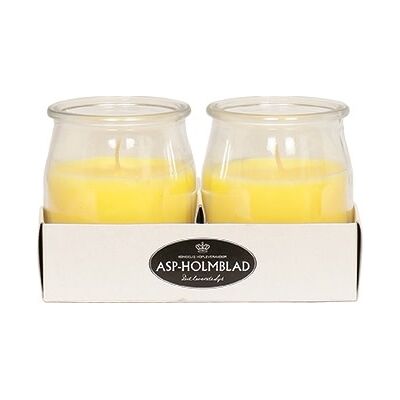 ASP-Holmblad Citronella Glaslys, 6x7 Cm, 2 Stk. ASP-Holmblad Citronella Glaslys, 6x7 Cm, 2 Stk.