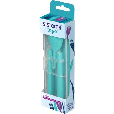 Sistema To Go Bestik, Kniv/gaffel/ske, Teal Sistema To Go Bestik, Kniv/gaffel/ske, Teal