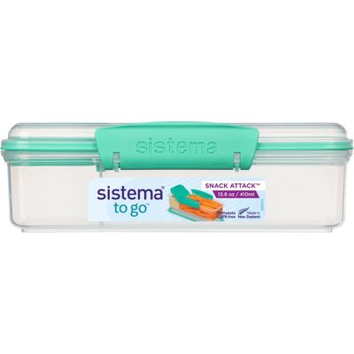 Sistema Snack Attack Madkasse, 410 Ml, Teal Sistema Snack Attack Madkasse, 410 Ml, Teal