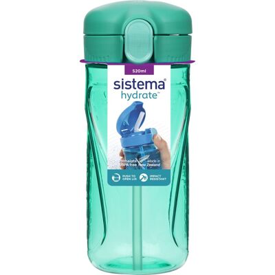 Sistema Tritan Quickflip Drikkeflaske, 520ml, Grøn Sistema Tritan Quickflip Drikkeflaske, 520ml, Grøn