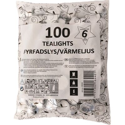 ASP-Holmblad Fyrfadslys, Paraffin, 6 Timer, Hvid, 100 Stk. ASP-Holmblad Fyrfadslys, Paraffin, 6 Timer, Hvid, 100 Stk.