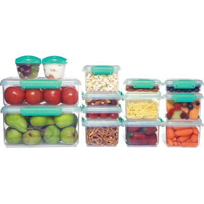 Sistema Klip It+ Opbevaringsboks, 28 Dele, Teal Sistema Klip It+ Opbevaringsboks, 28 Dele, Teal