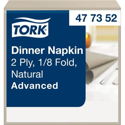 Tork Naturlige Middagsservietter - 39x39cm, 2-lags, 150 stk Tork Naturlige Middagsservietter - 39x39cm, 2-lags, 150 stk