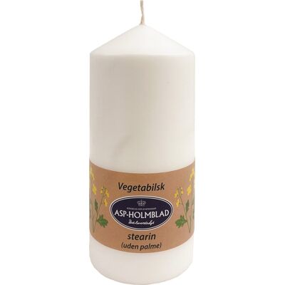ASP-Holmblad Bloklys, Vegetabilsk Stearin, 6,8x15 Cm, Hvid ASP-Holmblad Bloklys, Vegetabilsk Stearin, 6,8x15 Cm, Hvid