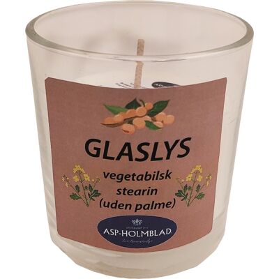 ASP-Holmblad Glaslys, Vegetabilsk Stearin, 7x7,6 Cm, Hvid ASP-Holmblad Glaslys, Vegetabilsk Stearin, 7x7,6 Cm, Hvid