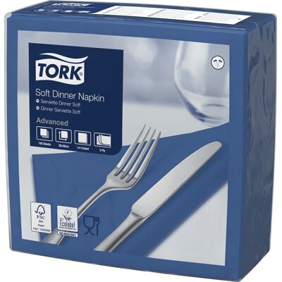 Tork Middagsserviet, 3-Lag, Mørkeblå, 100 Stk. Tork Middagsserviet, 3-Lag, Mørkeblå, 100 Stk.