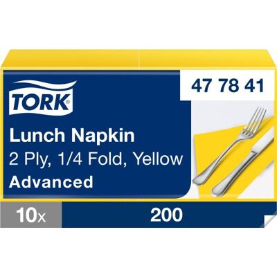 Tork Frokostserviet, 2-Lag, Gul, 200 Stk Tork Frokostserviet, 2-Lag, Gul, 200 Stk