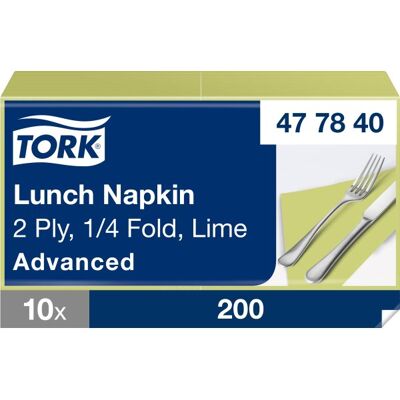 Tork Frokostserviet, 2-Lag, Lime, 200 Stk Tork Frokostserviet, 2-Lag, Lime, 200 Stk