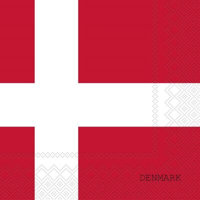 ASP-Holmblad Frokostserviet, 3-Lags, Dannebrogsflag, 20 Stk. ASP-Holmblad Frokostserviet, 3-Lags, Dannebrogsflag, 20 Stk.