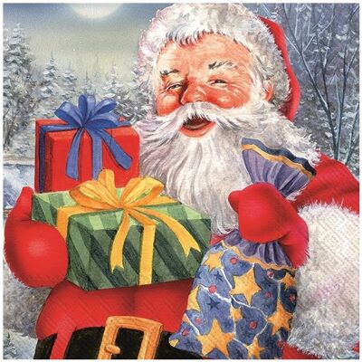 ASP-Holmblad Juleserviet, Julemand Med Gaver, 33x33cm, 20 Stk. ASP-Holmblad Juleserviet, Julemand Med Gaver, 33x33cm, 20 Stk.