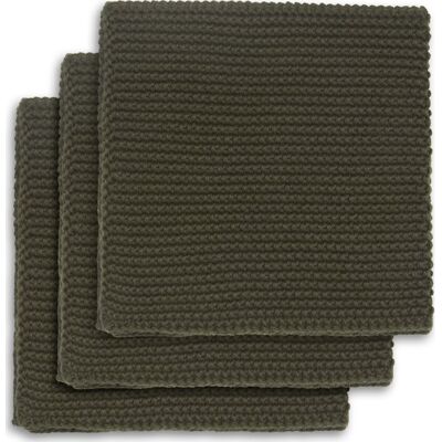 Engholm Karklud, Bomuld, 25x25 Cm, Army Grøn, 3stk Engholm Karklud, Bomuld, 25x25 Cm, Army Grøn, 3stk