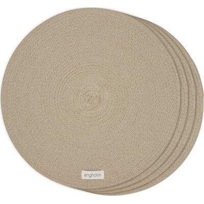Engholm Thor Dækkeserviet, Ø40 Cm, Natur, 4 Stk. Engholm Thor Dækkeserviet, Ø40 Cm, Natur, 4 Stk.